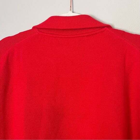 J.Crew Sophie Merino Wool Cotton Open Front Sweater Blazer Pockets Cerise Red 2X - Picture 7 of 8